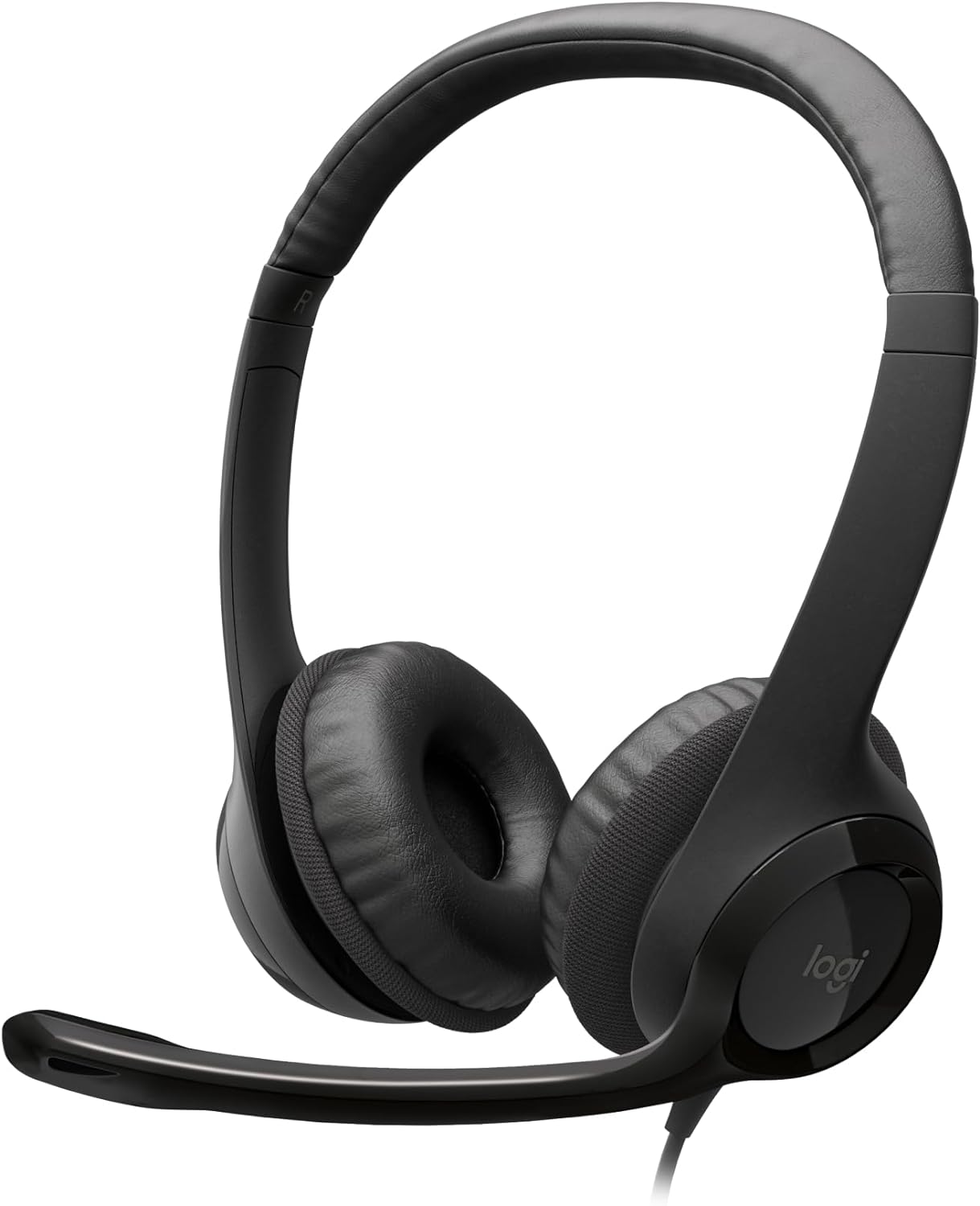 Logitech H390 Wired Headset with a white background.